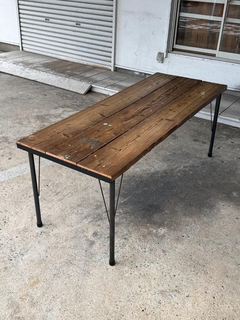 【高さ62.5cm】低め 作業台 テーブル 古材 アイアン インダストリアル