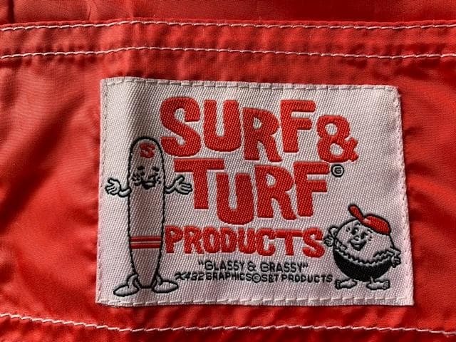 ★清水圭さん着用★SURF＆TURF　赤ナイロンパンツ