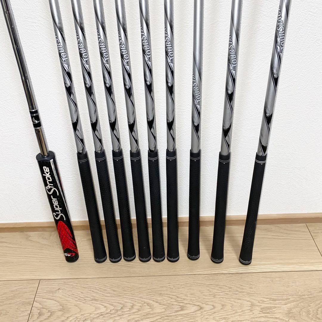 送料込TOURSTAGEゴルフクラブ フルセット☆メンズ初心者キャディバッグ付R