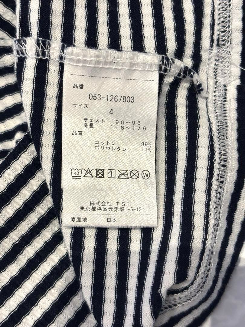 美品　PEARLY GATES 半袖モックネック　4 細ボーダー