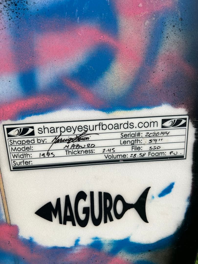 SHARPEYE MAGURO 5’4” 28.58Lシャープアイ マグロ