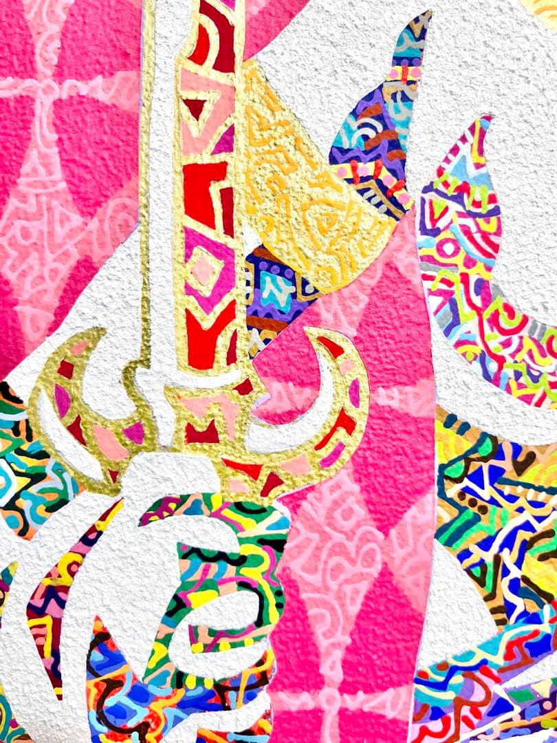 原画　不動明王　絵画　アクリル画　現代アート　細密画　手描き　一点物