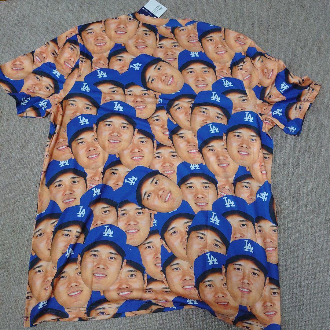 FOCO 大谷翔平 ドジャース Tシャツ Ｌ 青 新品 未使用 顔だらけ 2枚
