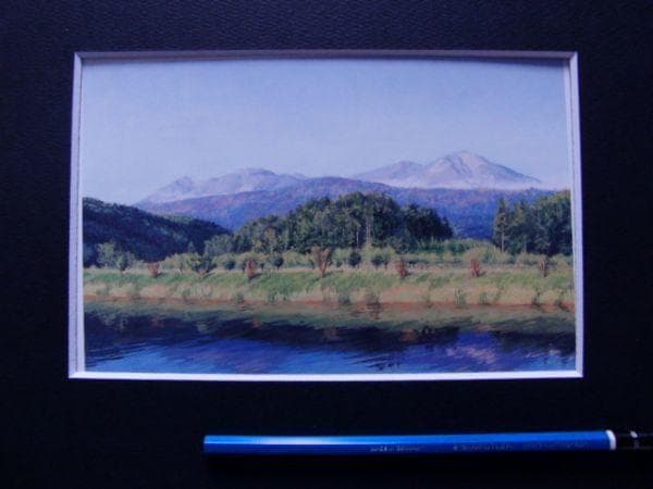 菊池 潤子 【水映えの大雪山】 希少画集画、状態良好、新品高級額装付