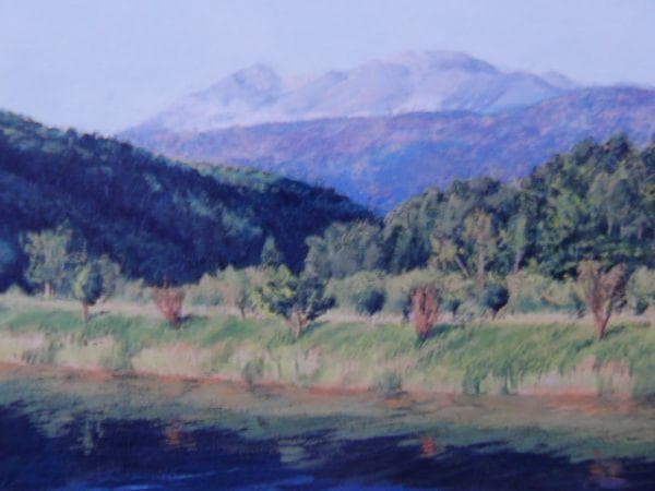 菊池 潤子 【水映えの大雪山】 希少画集画、状態良好、新品高級額装付