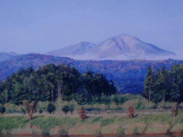 菊池 潤子 【水映えの大雪山】 希少画集画、状態良好、新品高級額装付