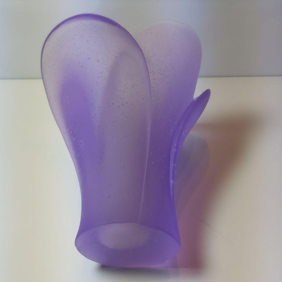 ドーム フランス クリスタル 花瓶 花器 新品 アネモネ パープル 希少 素敵