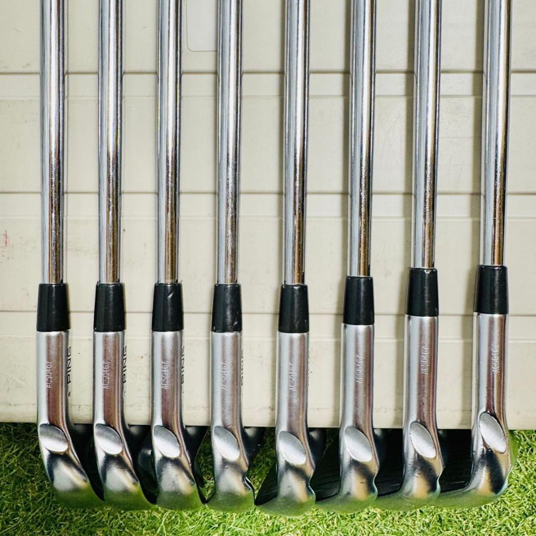 【良品】豪華8本 ピン i210 茶ドット メンズアイアンセット スチール S