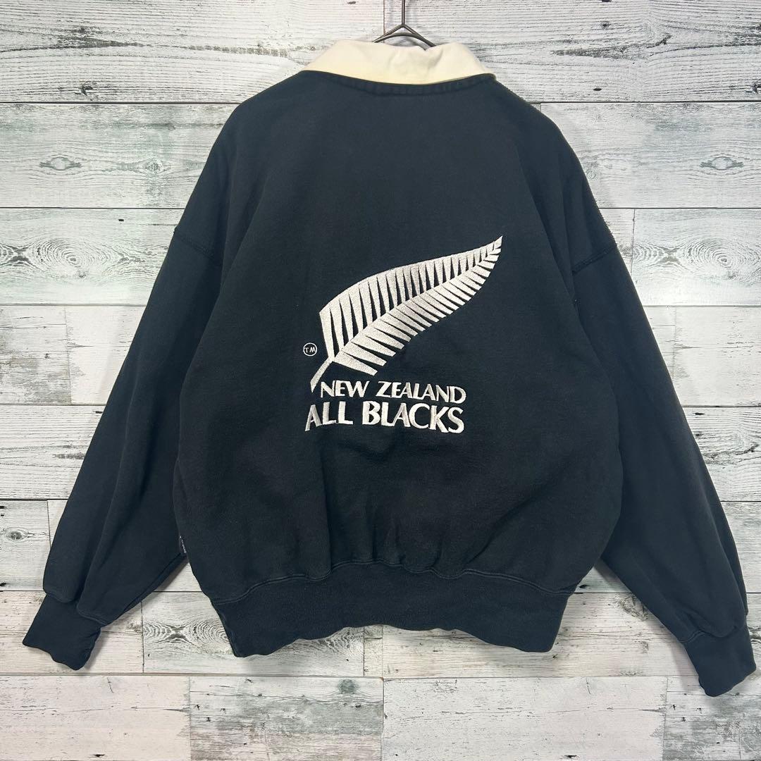 CANTERBURY ALL BLACKS ラガーシャツ Mサイズ 背面刺繍入り