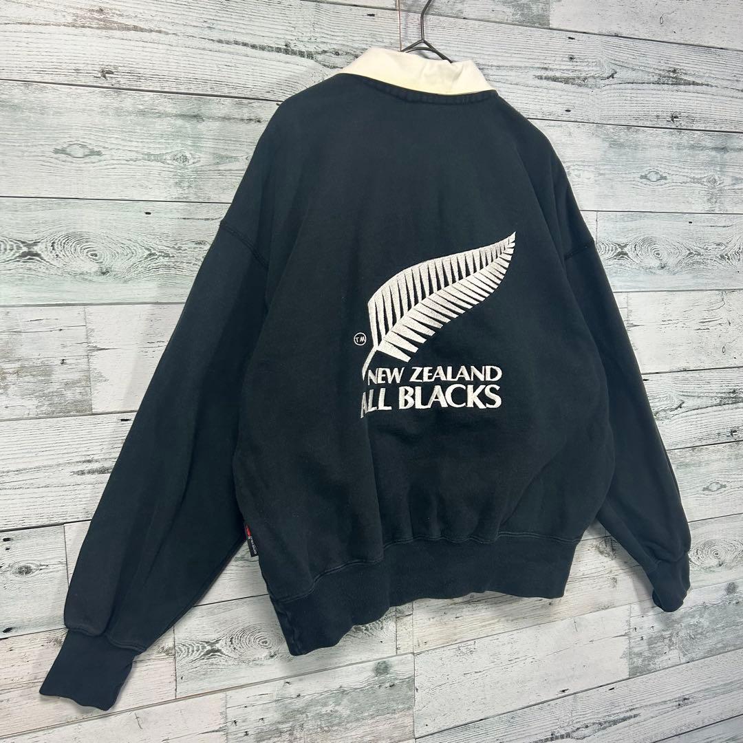 CANTERBURY ALL BLACKS ラガーシャツ Mサイズ 背面刺繍入り