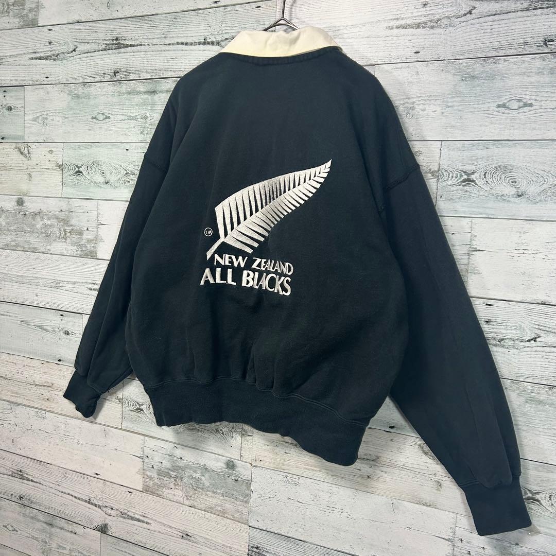 CANTERBURY ALL BLACKS ラガーシャツ Mサイズ 背面刺繍入り