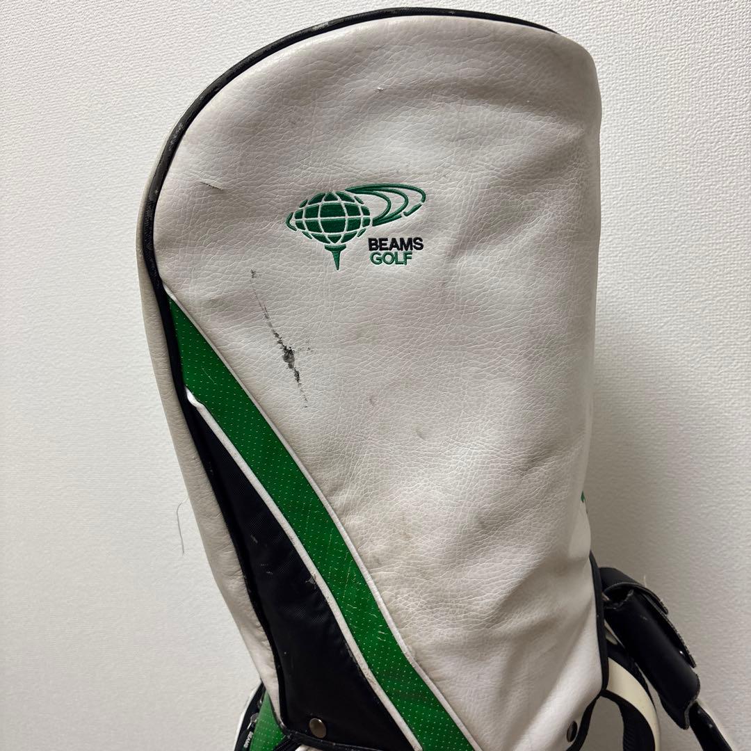 BEAMS GOLF キャディバッグ ホワイト・グリーン 5分割