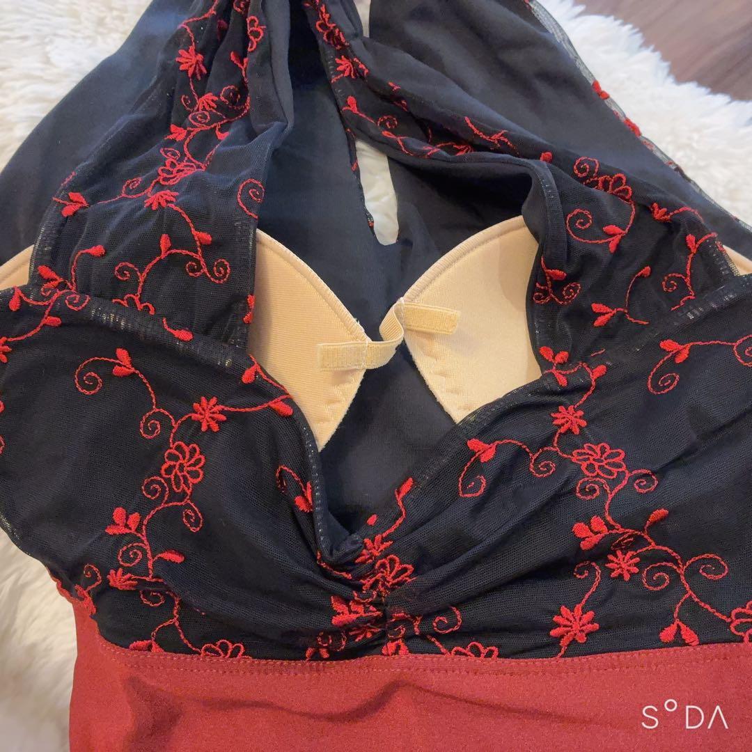 【美品】Dellalo 花柄刺繍 レオタード Mサイズ