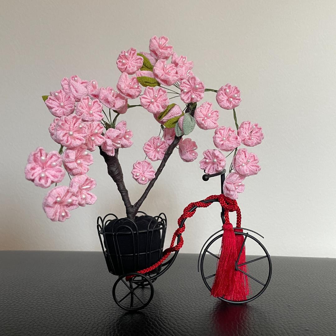 ひなまつり　しだれ桜　さくら　雛祭り　つまみ細工　ちりめん　桜　インドア花見