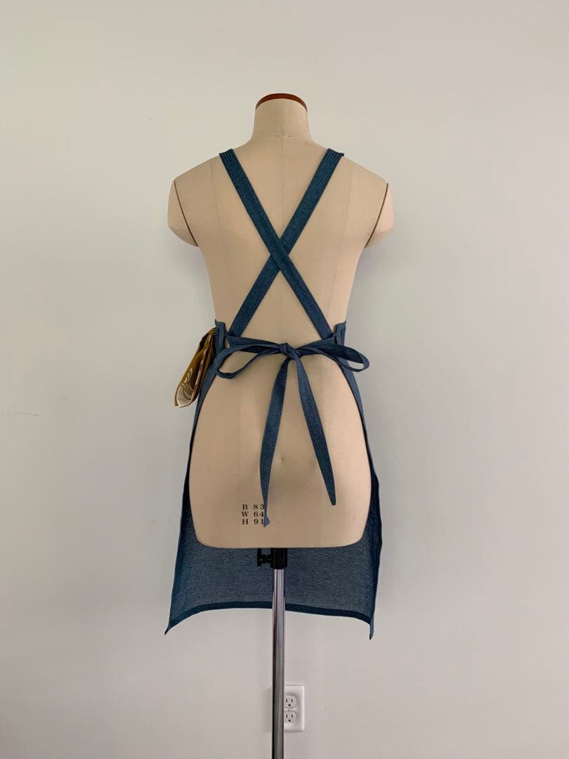 茶道　稽古着エプロン　しじら織