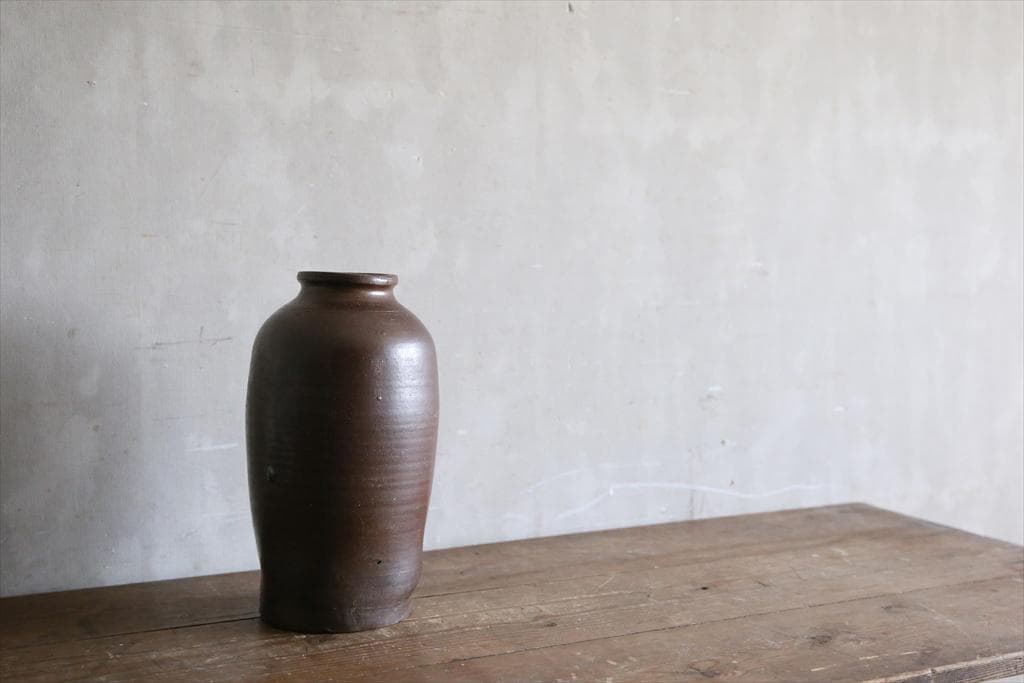 フランスアンティーク陶器ボトル//花瓶花器フラワーべース/オブジェ(70-92)