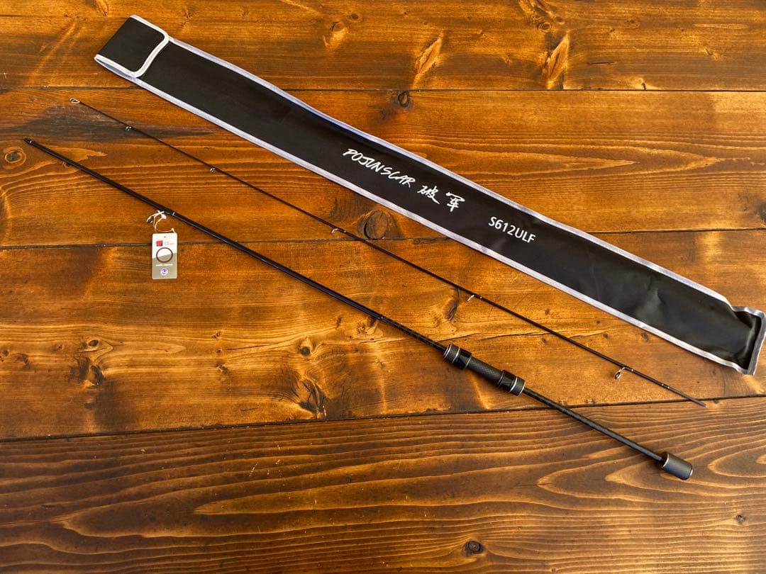 カーボンロッド　アジングロッド　S612ULF 183cm スピニング　ブラック
