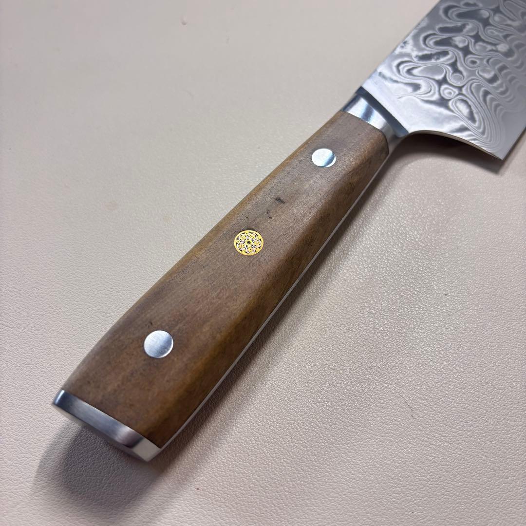 210mm ダマスカスシェフナイフ ダマスカス牛刀　切れ味抜群'ᙁ