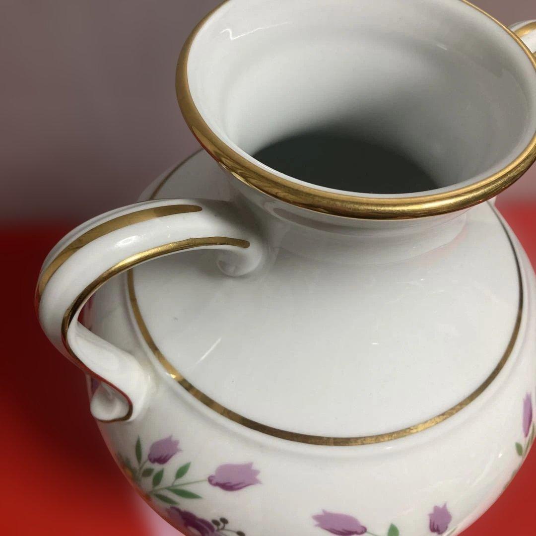 アンティークノリタケ、金彩花柄、フラワーベースレトロ、60年位前美品です