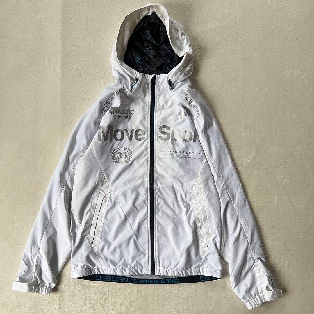 DESCENTE デサント M 上下セットアップ ナイロンジャケット 白ホワイト