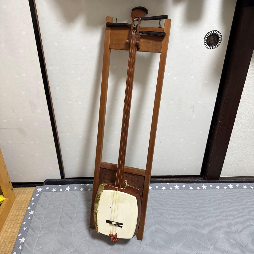 三味線　飾り棚　収納ケース　細棹