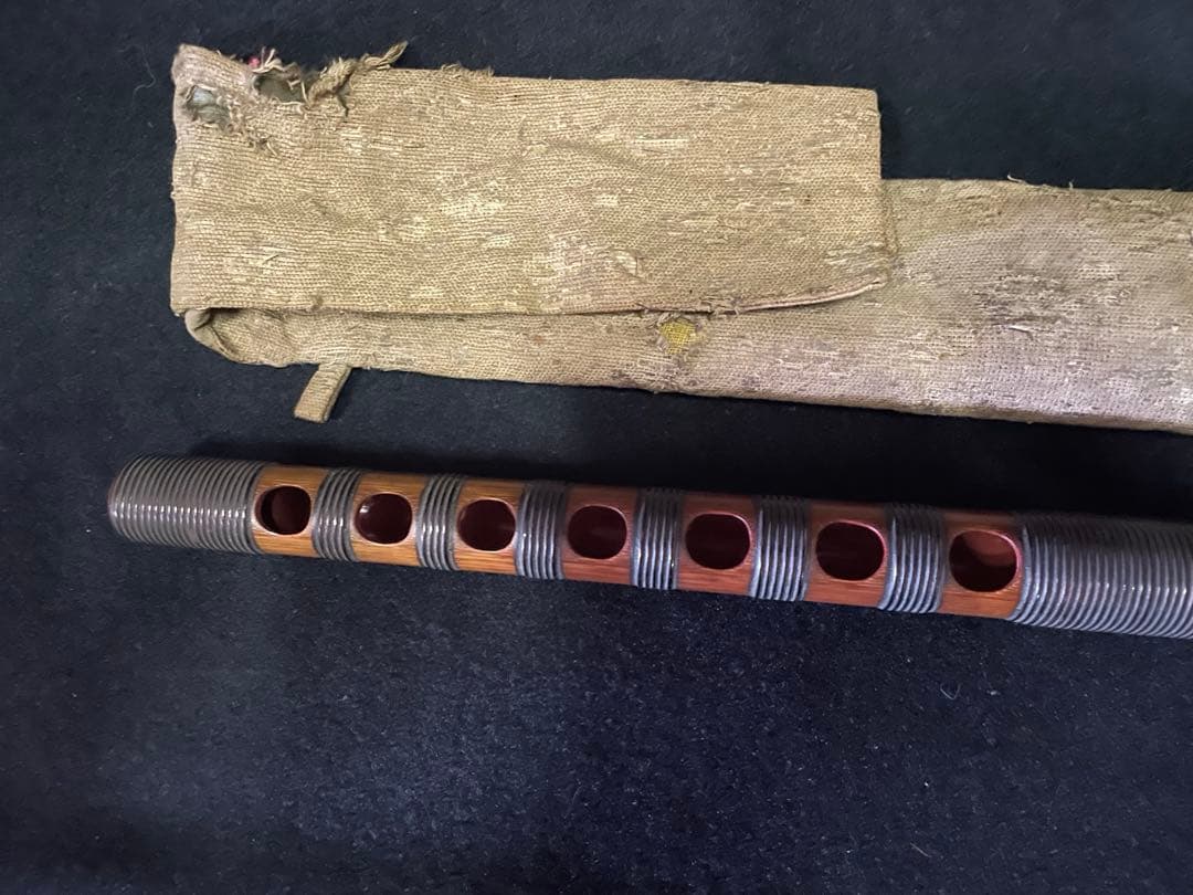 龍笛　本管　雅楽　樺巻　長さ39cm 江戸期時代物