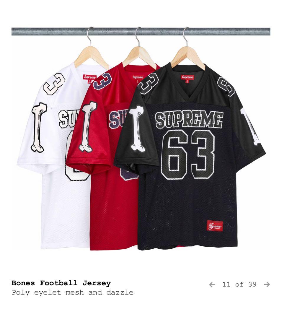 Supreme Bones Football Jersey \"Black\"美品