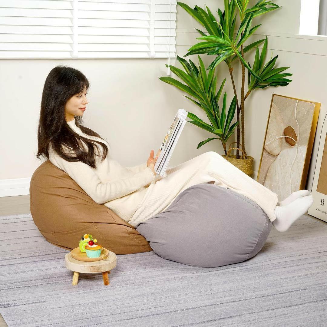 ビーズクッション 小さめ 70x80cm 一人掛け カバー取り外し可能 軽量