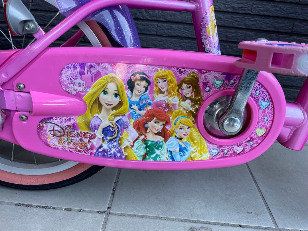 ディズニープリンセス　子供用自転車　16インチ　補助輪付　組立必須