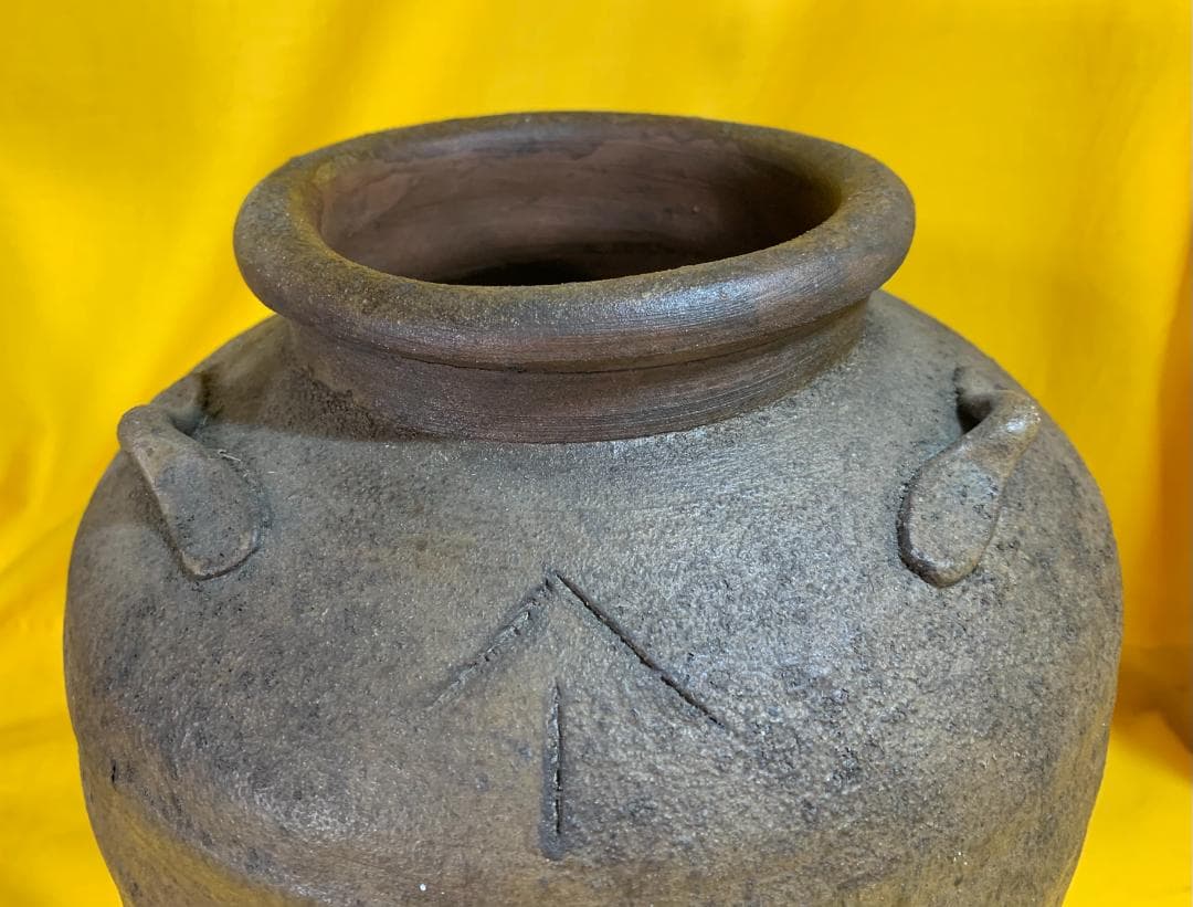 ド*ン様 古備前 備前焼 壺 應永五年 花器 陶器 三耳壷 古美術 現状品!!