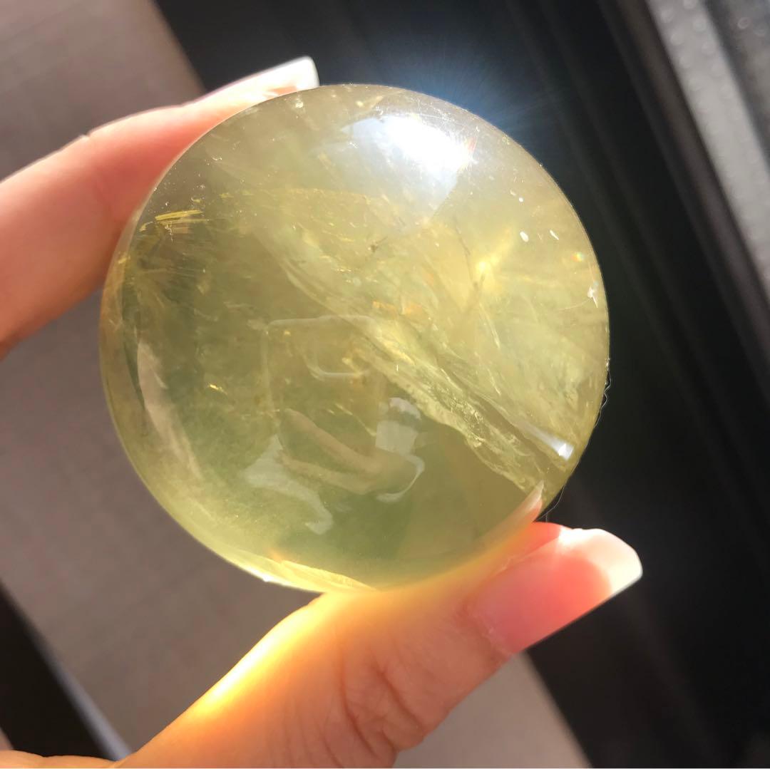 ☘️M②レア❤︎虹入り❤︎シトリンクォーツ丸玉　天然石　パワーストーン