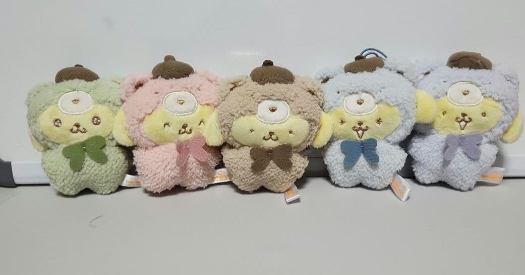 【全5種セット】ポムポムプリン ラテくまマスコット ぬいぐるみ