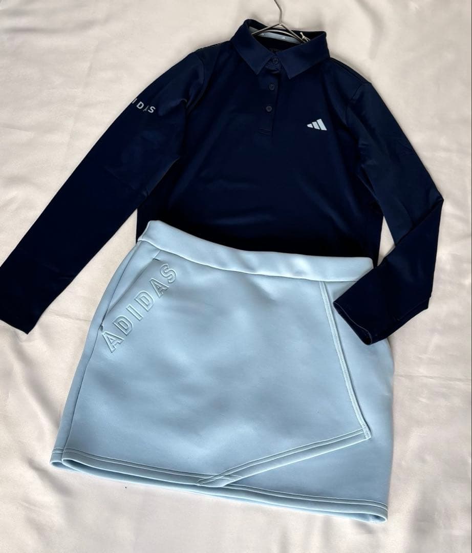 新品adidasゴルフ　襟付きポロシャツ　ダンボールニット　セットアップ