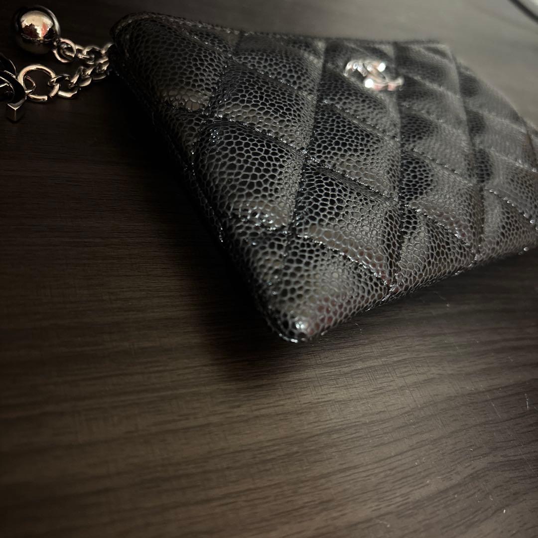 CHANEL ブラックレザー シルバー　ケース
