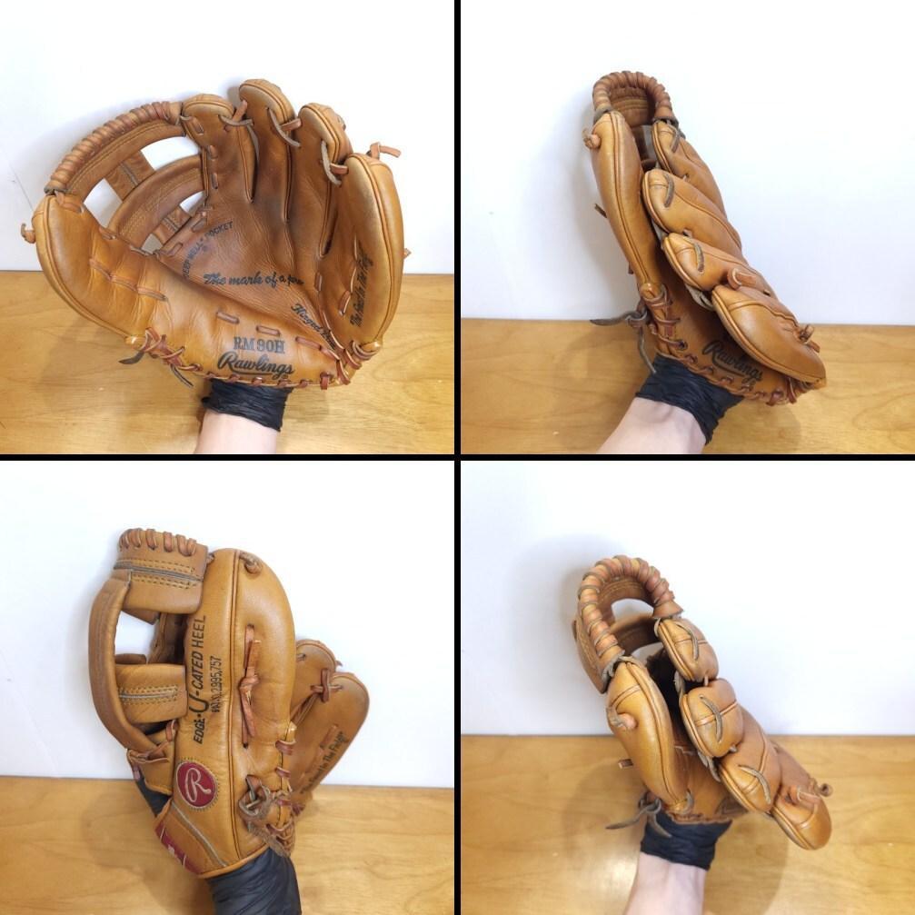 ローリングス ビンテージ 布ラベル サークルR 金具ハトメ 内野用 軟式グローブ