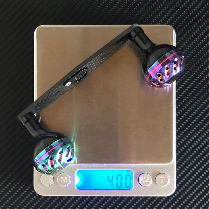 軽量ベイトリール用カーボンハンドル パワーハンドルノブ フルセット　オーロラ