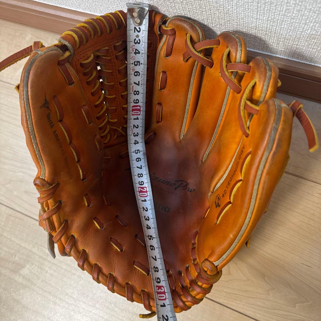右投げ用 グローブ ミズノプロ 4Ｄ 軟式 ビッグM 紐・グリス交換済 内野手