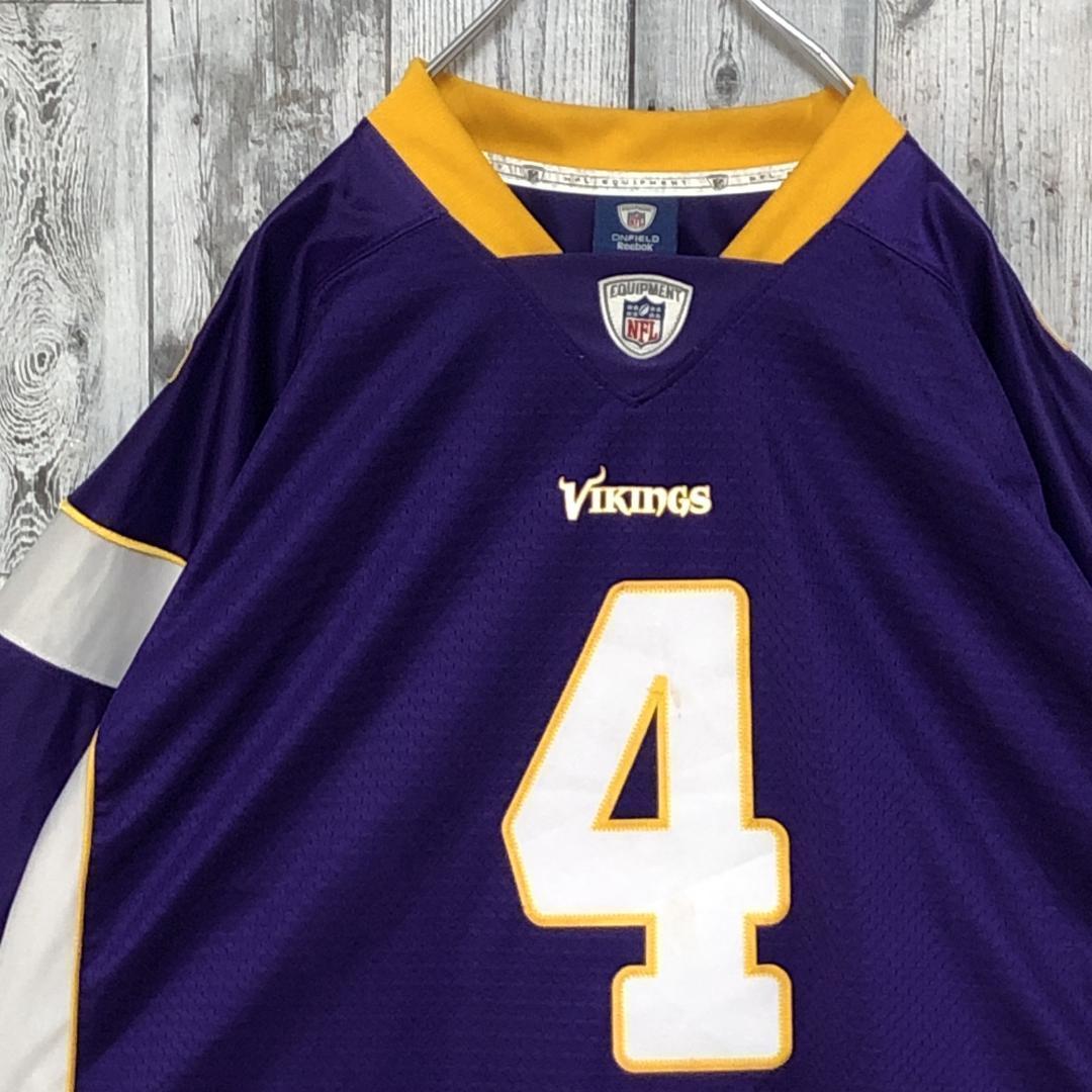 NFLバイキングス リーボック ゲームシャツ ユニフォーム アメフト 2XL