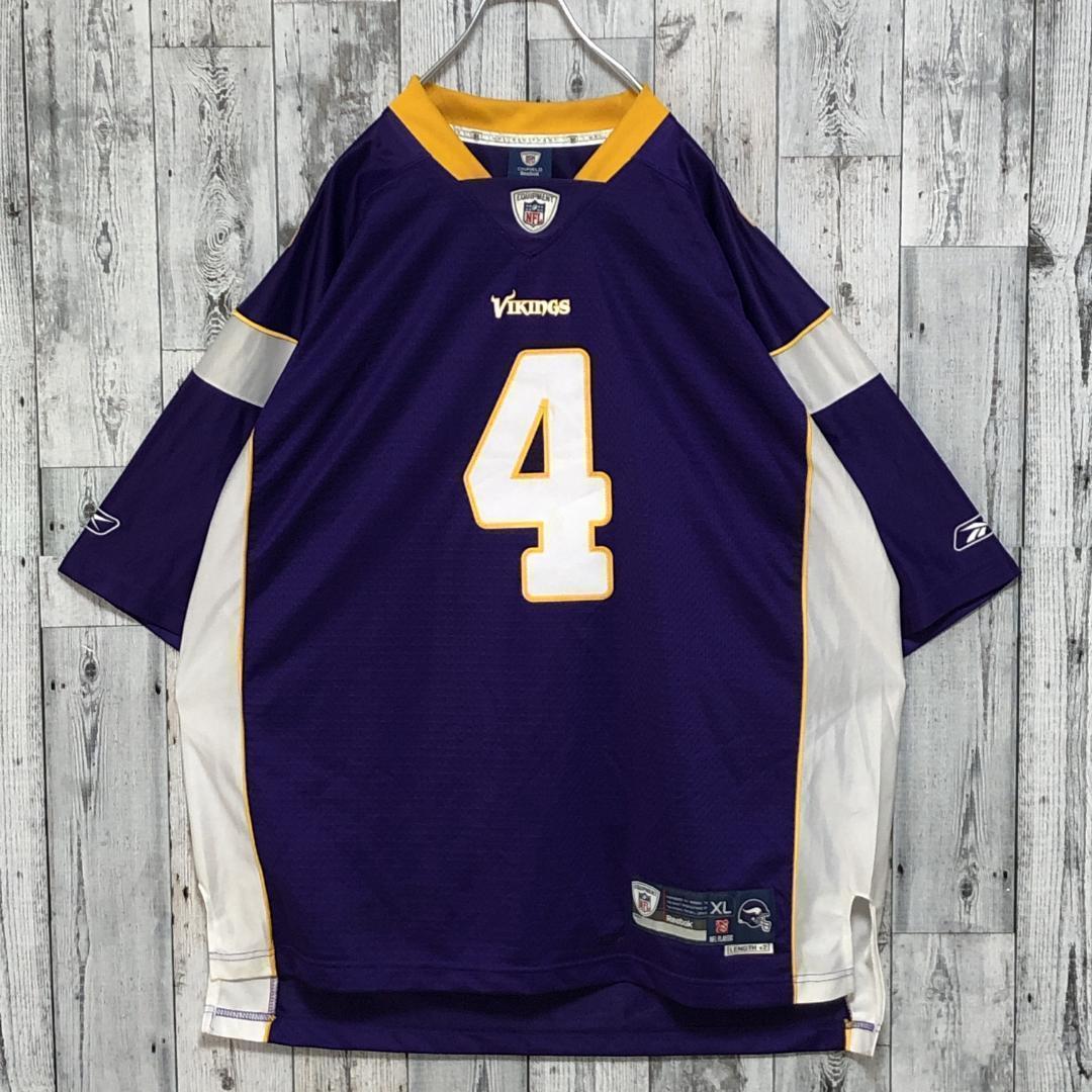 NFLバイキングス リーボック ゲームシャツ ユニフォーム アメフト 2XL