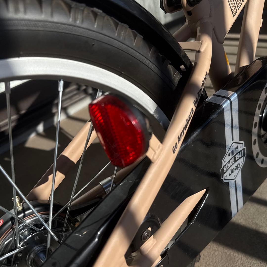 Jeep キッズ自転車 ベージュ 前面バスケット付き