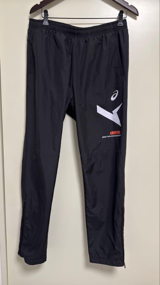 【美品】ASICS アシックス 上下セット XL ホワイト×ブラック ジャージ