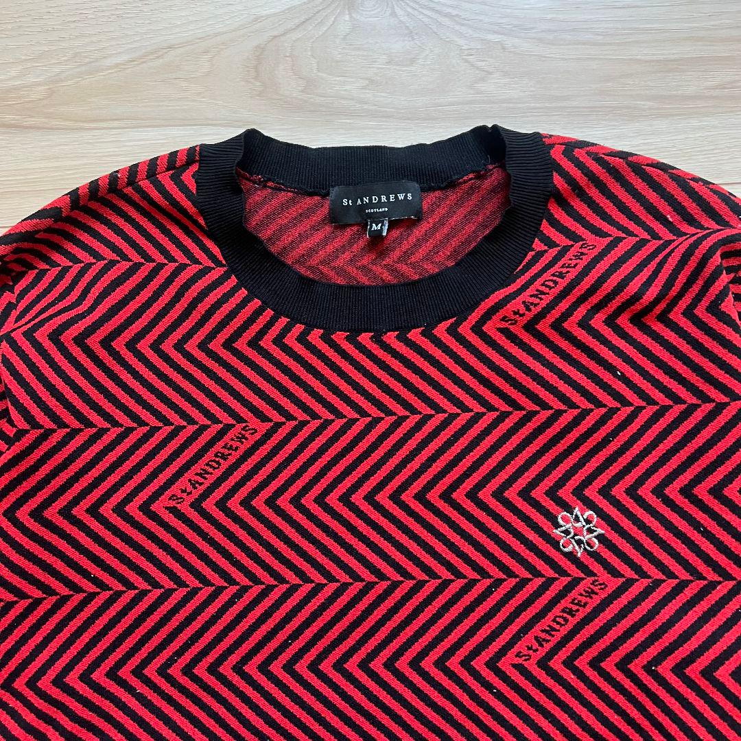 St ANDREWS セントアンドリュース　ジグザグ柄　ニット　セーター　メンズ