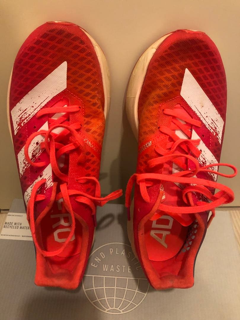 ADIDAS ADIZERO ランニングシューズ 赤/青　セット