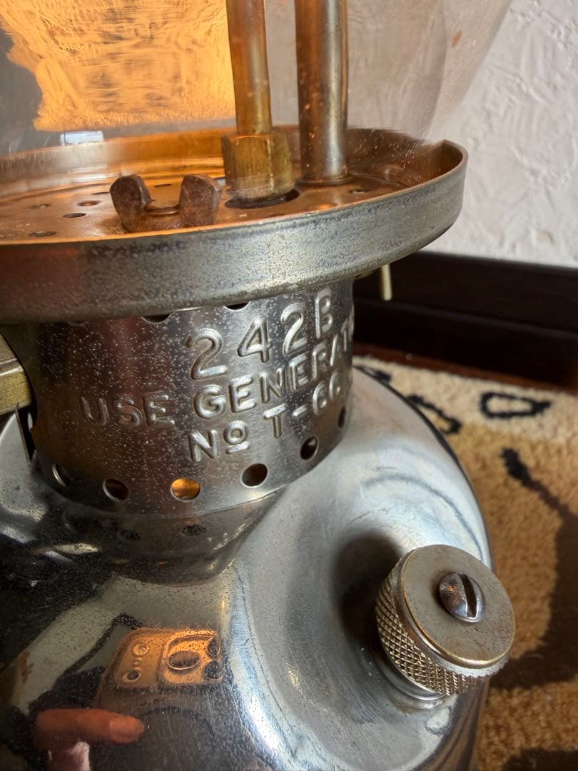 コールマン　242B 1950/12製造　点火確認　パイレックスグローブ入り