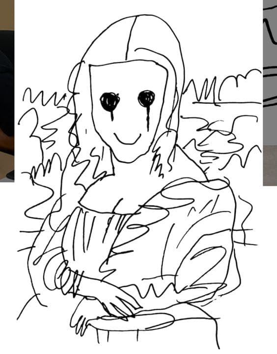 Coffee Break Drawing of Mona Lisa_P 版画
