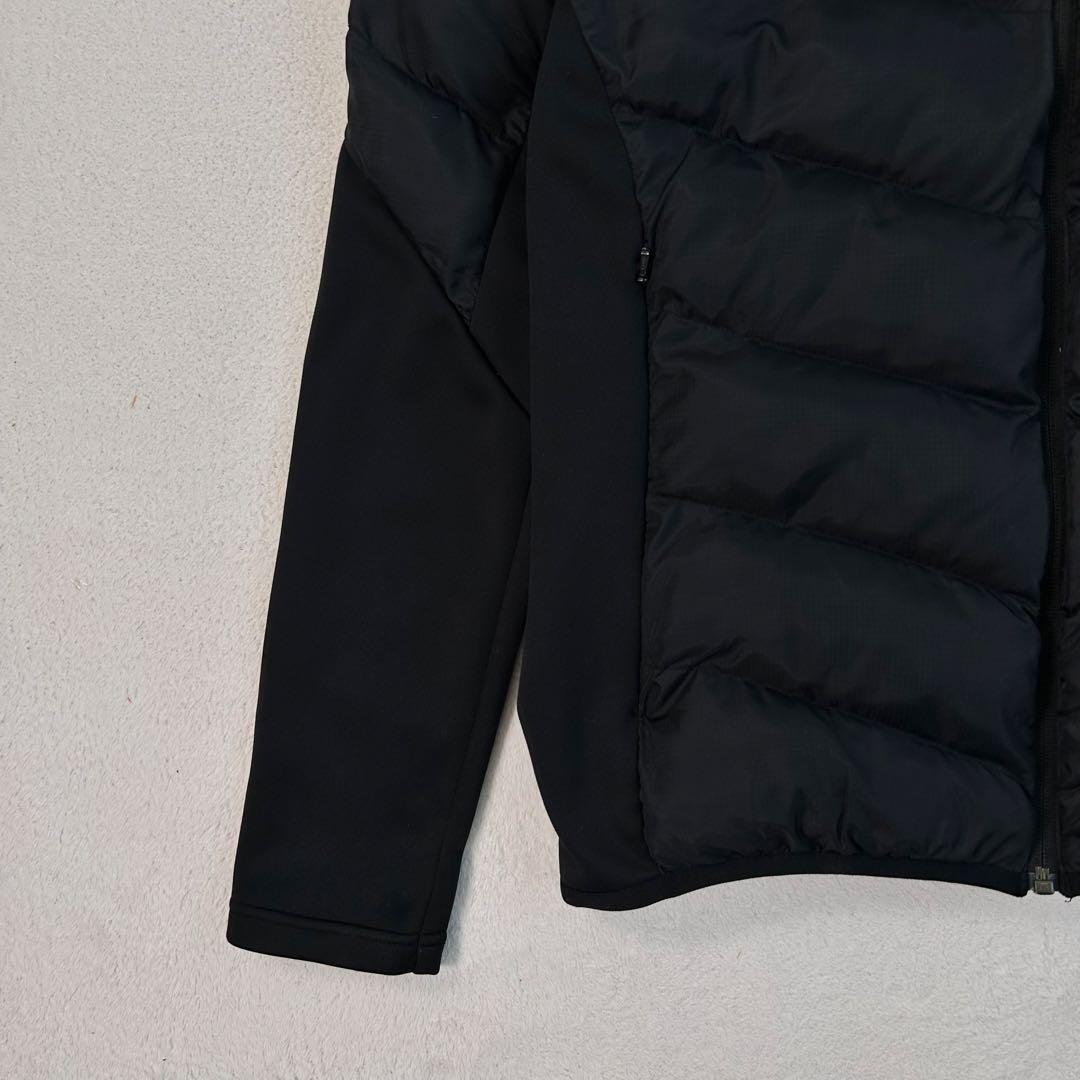 【ATHLETA】フーディダウンジャケット 異素材切替 防寒 黒 M フットサル