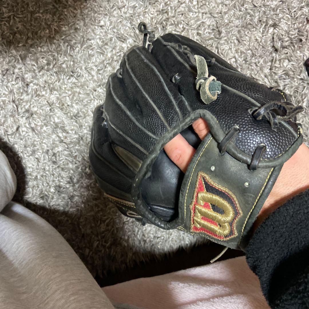 Wilson 硬式グローブ 黒左利き用外野グローブ