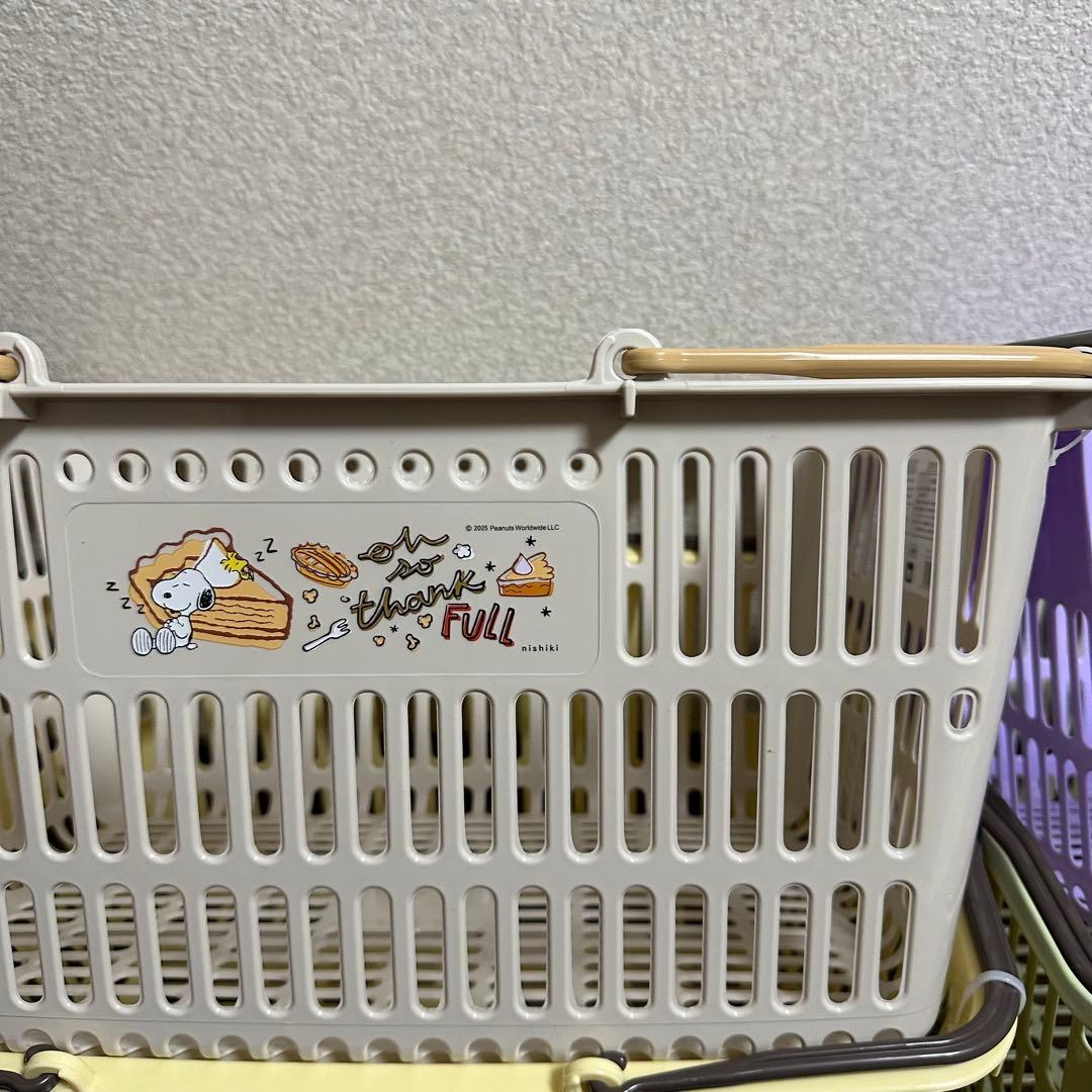 スヌーピー　レジカゴ　ショッピングカゴ　マイバスケット　4個セット　①
