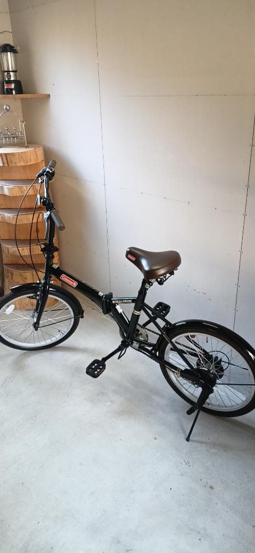 折りたたみ自転車 ダークグリーン 茶色サドル