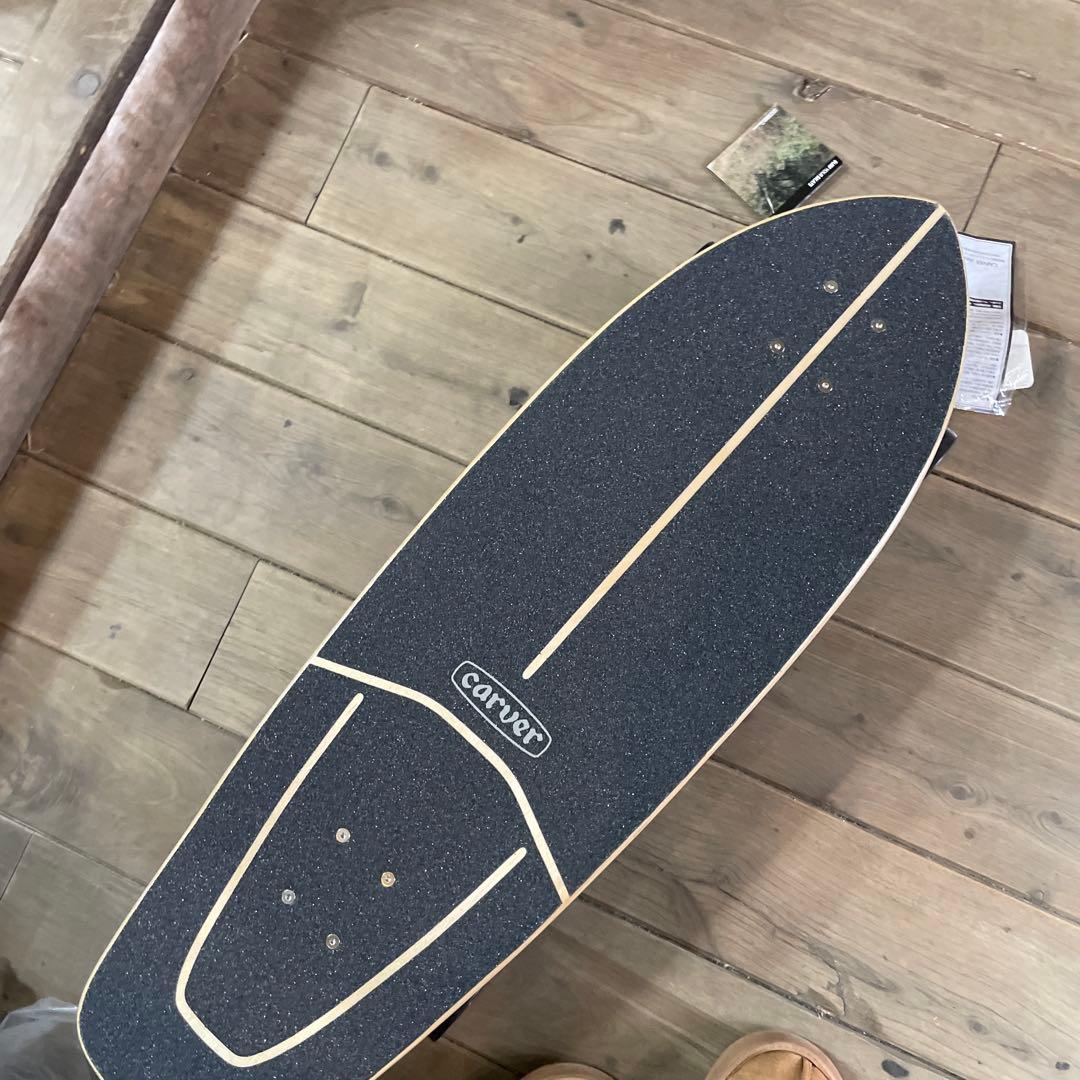 Carver スケートボード 青いマーブル模様　コンプリート